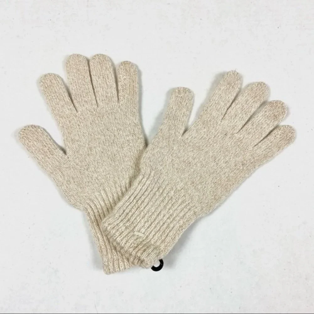 The Icing Gold Metallic & Cream Knit Gloves